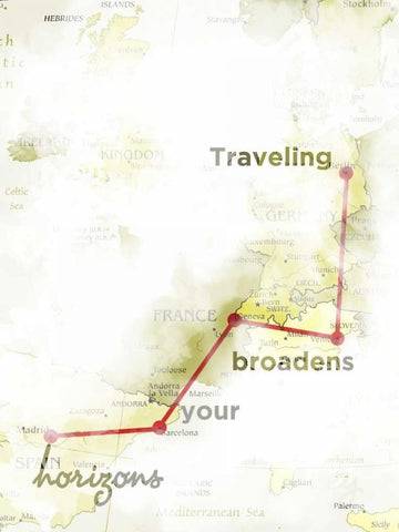 Broaden Horizons White Modern Wood Framed Art Print with Double Matting by Studio, Sd Graphics