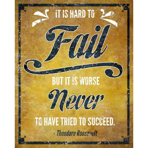 Hard to Fail White Modern Wood Framed Art Print by Studio, Sd Graphics