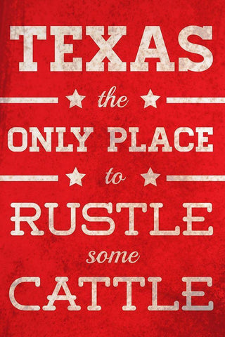 Rustle Some Cattle White Modern Wood Framed Art Print with Double Matting by SD Graphics Studio