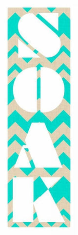 Soaking in Chevron White Modern Wood Framed Art Print with Double Matting by SD Graphics Studio