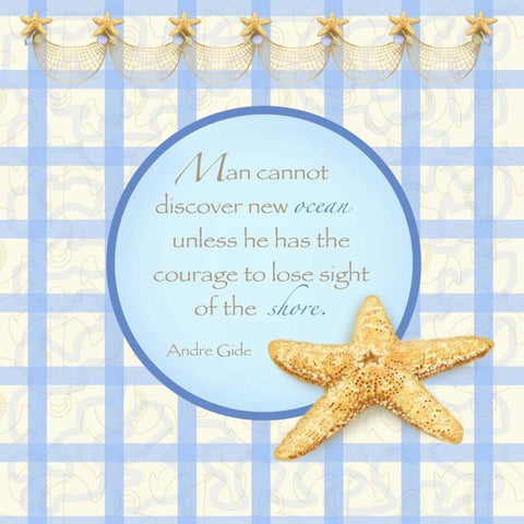 Starfish I White Modern Wood Framed Art Print with Double Matting by Metz, Andi