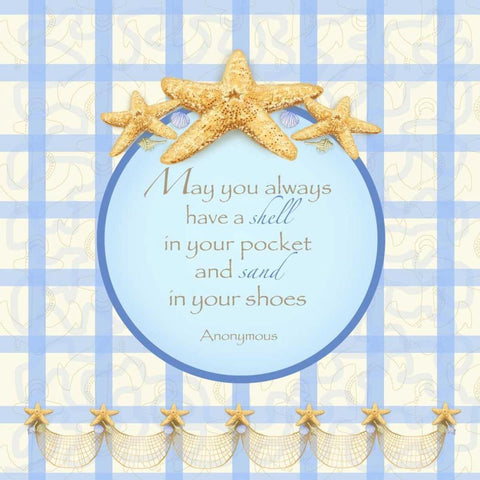 Starfish II Black Modern Wood Framed Art Print with Double Matting by Metz, Andi