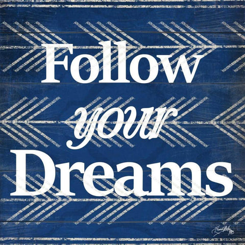 Follow Your Dreams White Modern Wood Framed Art Print by Medley, Elizabeth