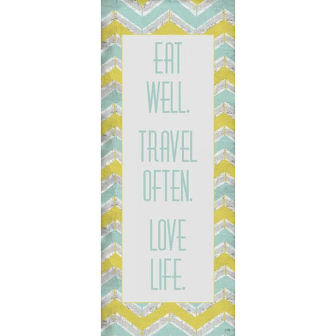 Eat Well. Travel Often. White Modern Wood Framed Art Print by Medley, Elizabeth