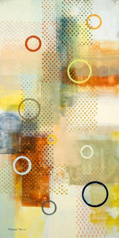 Floating Forms I White Modern Wood Framed Art Print with Double Matting by Marcon, Michael