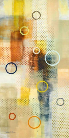 Floating Forms II White Modern Wood Framed Art Print with Double Matting by Marcon, Michael