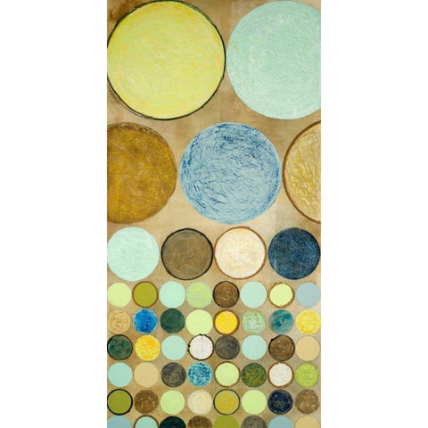 Spring Dots I Gold Ornate Wood Framed Art Print with Double Matting by Marcon, Michael