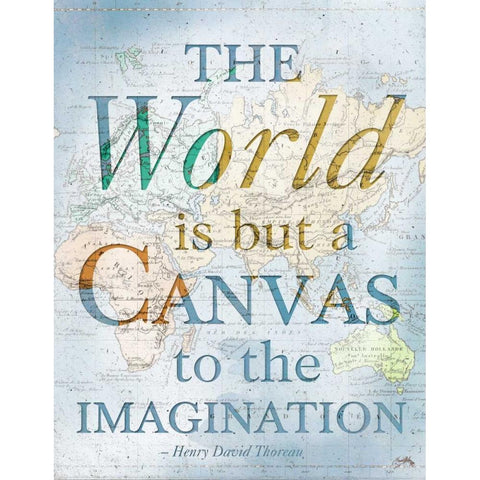 World is a Canvas White Modern Wood Framed Art Print by Medley, Elizabeth