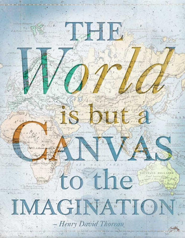 World is a Canvas White Modern Wood Framed Art Print with Double Matting by Medley, Elizabeth