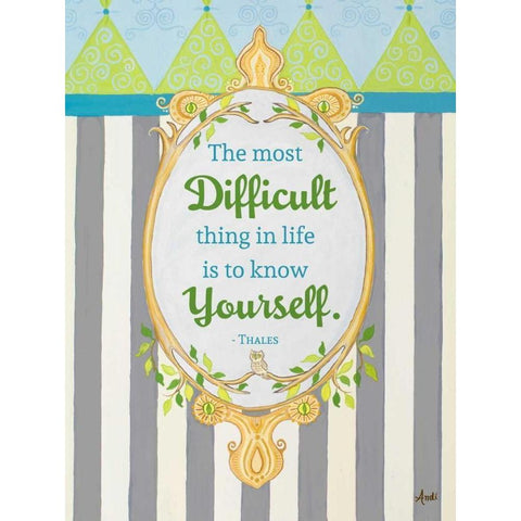 Know Yourself Gold Ornate Wood Framed Art Print with Double Matting by Metz, Andi