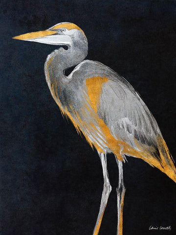 Elegant Heron II White Modern Wood Framed Art Print with Double Matting by Loreth, Lanie