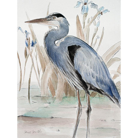 Neutral Heron Black Modern Wood Framed Art Print with Double Matting by Loreth, Lanie