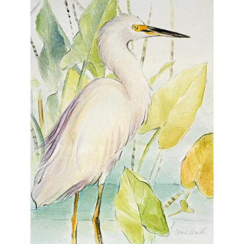 Snowy Egret Black Modern Wood Framed Art Print by Loreth, Lanie