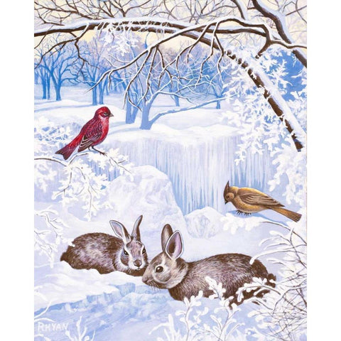 Nature in Winter I White Modern Wood Framed Art Print by Rhyan, Vivien
