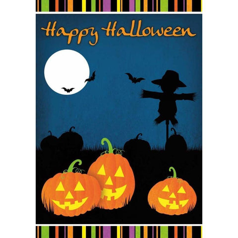 Happy Halloween I Black Modern Wood Framed Art Print with Double Matting by Josefina