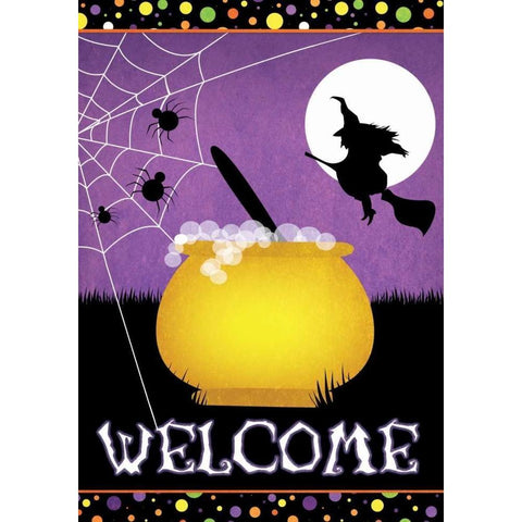 Halloween Witch Black Modern Wood Framed Art Print with Double Matting by Josefina