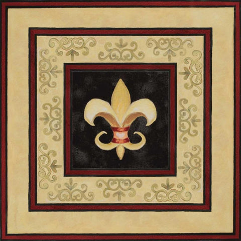 Fleur de Lys II Black Modern Wood Framed Art Print by Gaynor, janice