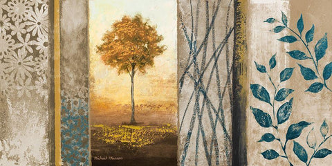 The Way of Nature II White Modern Wood Framed Art Print with Double Matting by Marcon, Michael