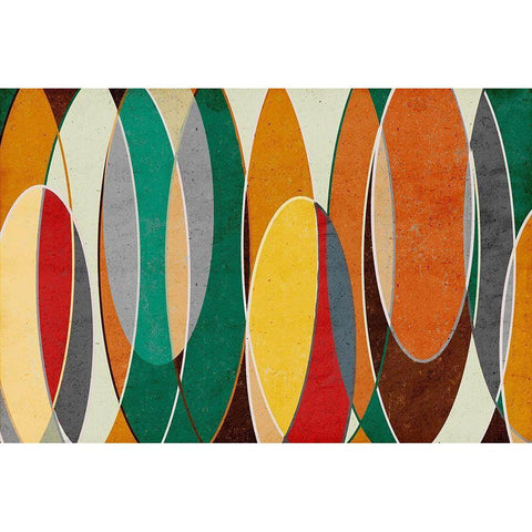 Bright Retro Vibes Black Modern Wood Framed Art Print with Double Matting by SD Graphics Studio