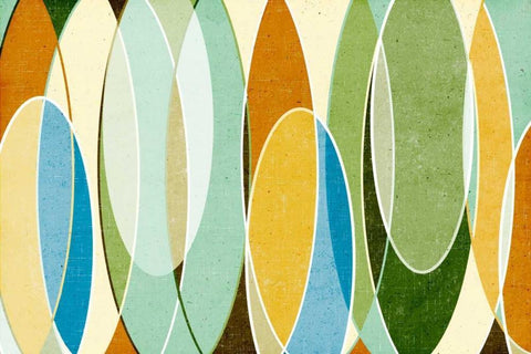 Retro Vibes White Modern Wood Framed Art Print with Double Matting by SD Graphics Studio