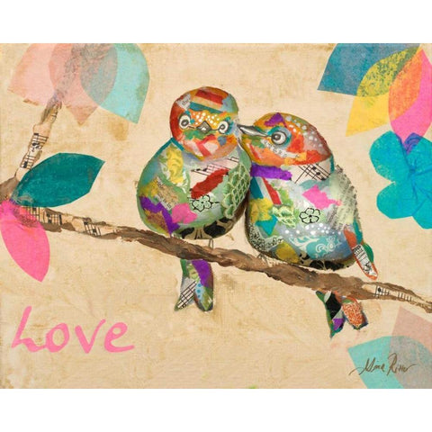 Band of Inspired Birds I Black Modern Wood Framed Art Print with Double Matting by Ritter, Gina