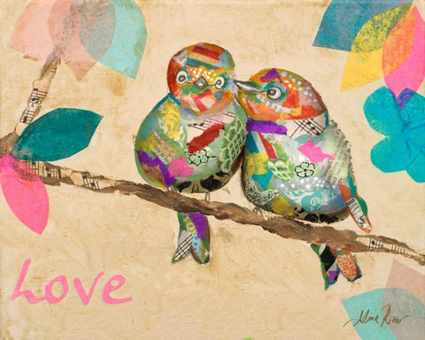 Band of Inspired Birds I White Modern Wood Framed Art Print with Double Matting by Ritter, Gina