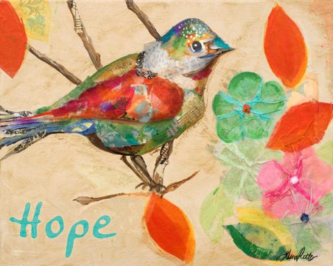 Band of Inspired Birds III White Modern Wood Framed Art Print with Double Matting by Ritter, Gina