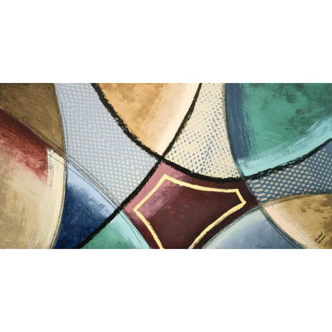 Synergy III Black Modern Wood Framed Art Print with Double Matting by Marcon, Michael