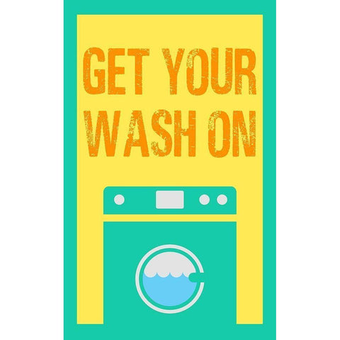 Get Your Wash On Black Modern Wood Framed Art Print with Double Matting by SD Graphics Studio