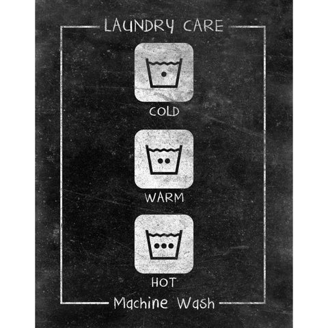 Laundry Care White Modern Wood Framed Art Print by SD Graphics Studio