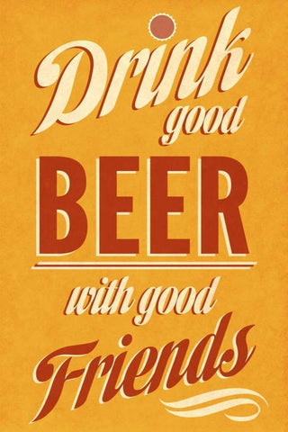 Drink Good Beer White Modern Wood Framed Art Print with Double Matting by Studio, Sd Graphics