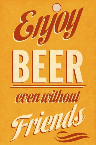 Enjoy Beer Black Ornate Wood Framed Art Print with Double Matting by Studio, Sd Graphics