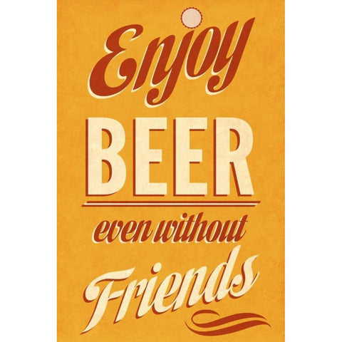 Enjoy Beer Black Modern Wood Framed Art Print by Studio, Sd Graphics