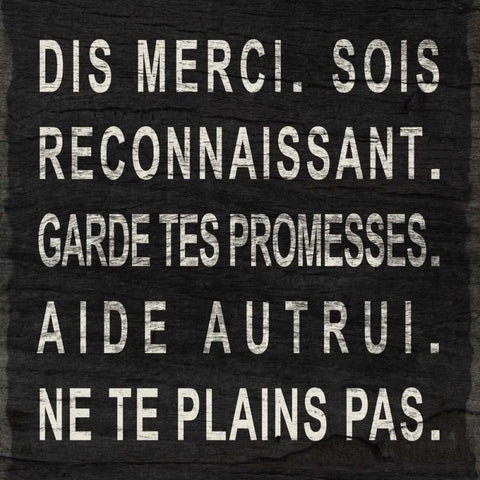 Say Thank You (French) White Modern Wood Framed Art Print with Double Matting by SD Graphics Studio