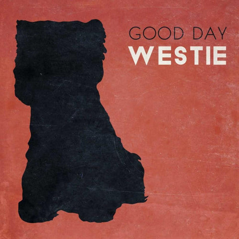 Good Day Westie White Modern Wood Framed Art Print by Studio, Sd Graphics