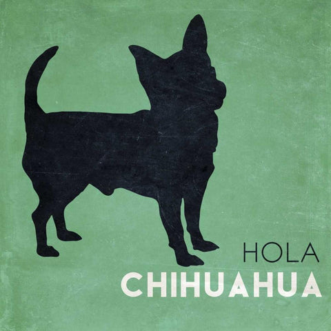 Hola Chihuahua Black Modern Wood Framed Art Print by Studio, Sd Graphics