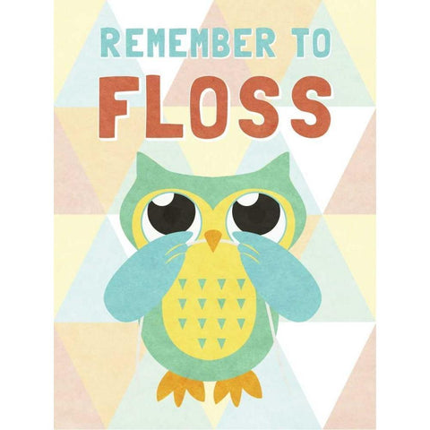 Remember to Floss White Modern Wood Framed Art Print by Studio, Sd Graphics