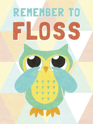 Remember to Floss White Modern Wood Framed Art Print with Double Matting by Studio, Sd Graphics