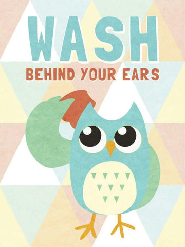 Wash behind your Ears White Modern Wood Framed Art Print with Double Matting by Studio, Sd Graphics