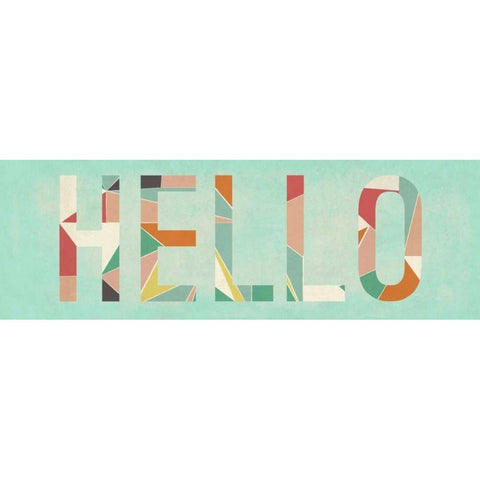 Hello White Modern Wood Framed Art Print by Studio, Sd Graphics
