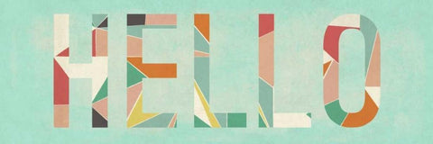 Hello White Modern Wood Framed Art Print with Double Matting by Studio, Sd Graphics