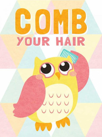 Comb your Hair Black Ornate Wood Framed Art Print with Double Matting by SD Graphics Studio
