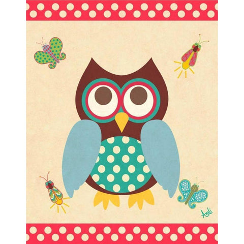 Wise Owls I Gold Ornate Wood Framed Art Print with Double Matting by Metz, Andi