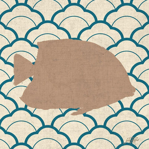 Patterned Sealife I White Modern Wood Framed Art Print with Double Matting by DeRice, Julie