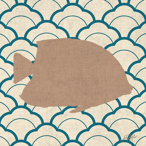 Patterned Sealife I Black Modern Wood Framed Art Print by DeRice, Julie