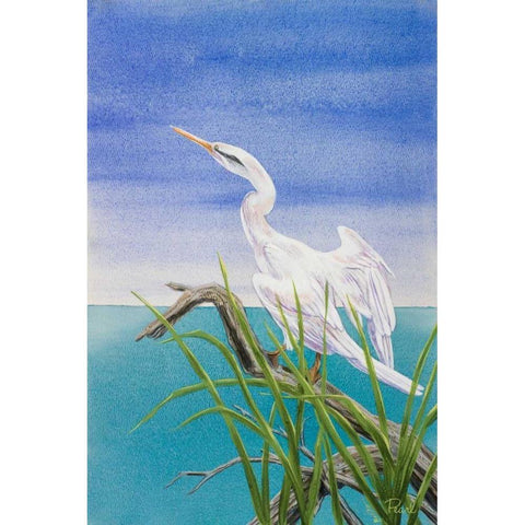 Seabirds At Noon I White Modern Wood Framed Art Print by Urban Pearl Collection, Llc