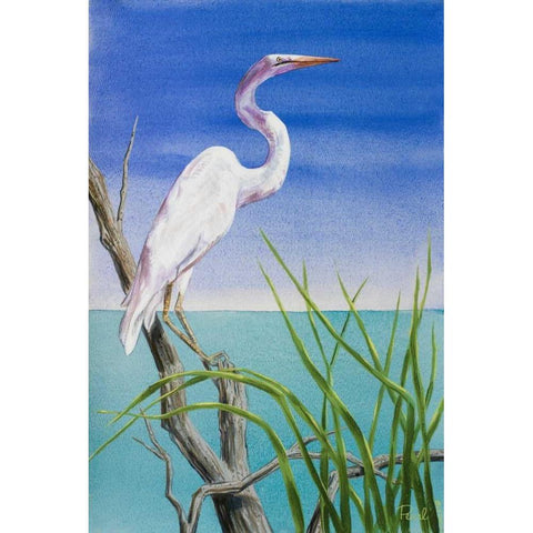 Seabirds At Noon II White Modern Wood Framed Art Print by Urban Pearl Collection, Llc