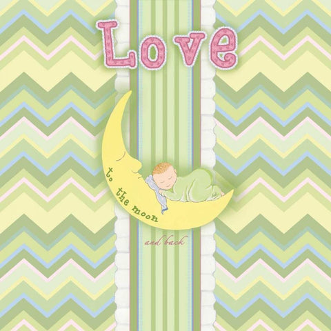 Sleepy Moon I Black Modern Wood Framed Art Print with Double Matting by Metz, Andi