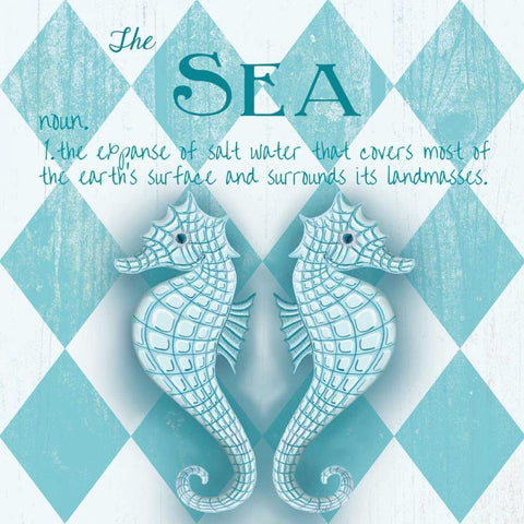 The Sea Border Black Modern Wood Framed Art Print by Metz, Andi