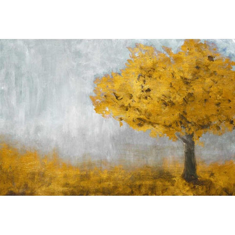 Yellow Eternal Tree Gold Ornate Wood Framed Art Print with Double Matting by Johnson, Walt
